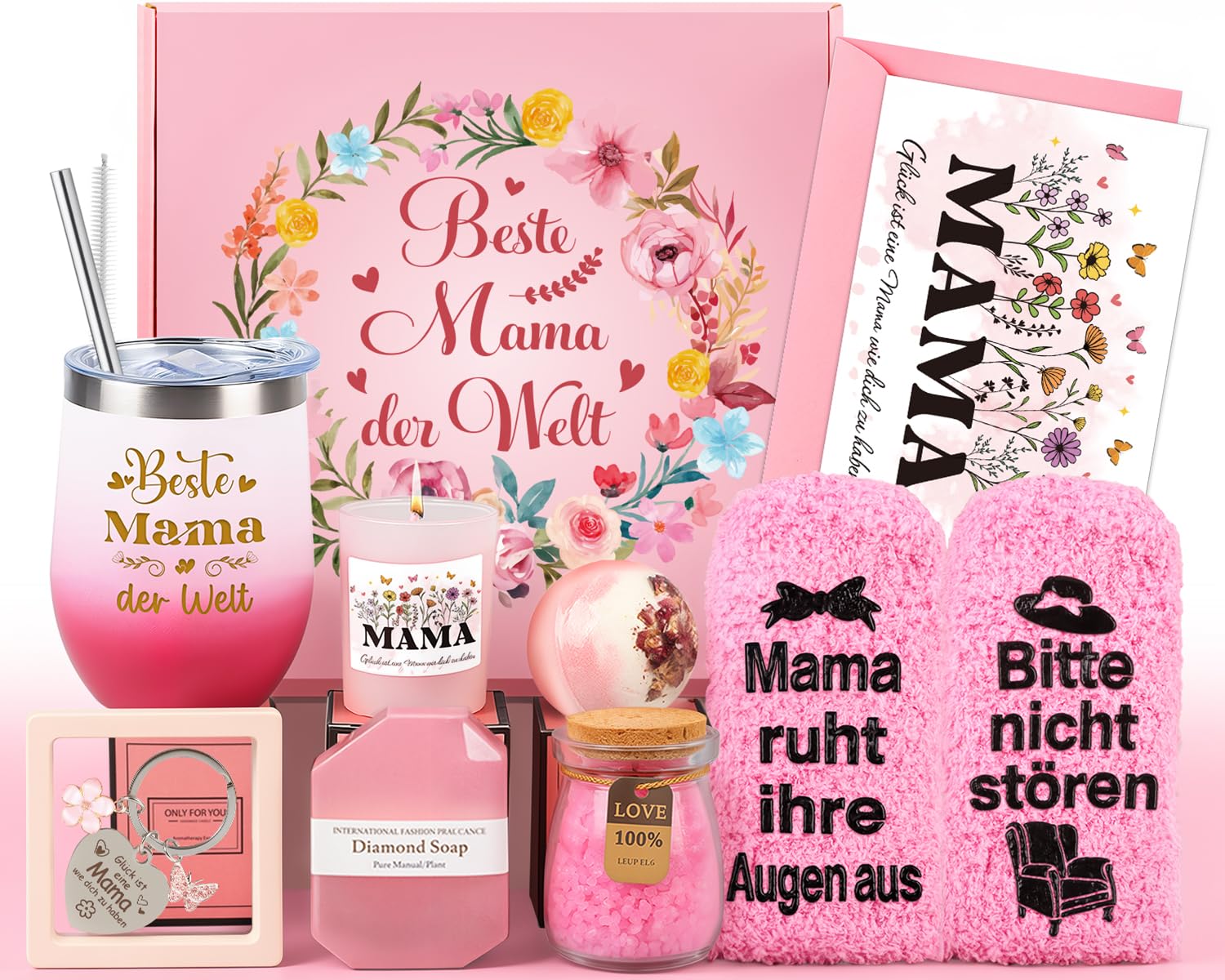 Giftota Muttertagsgeschenke, Beste Mama Geschenke für Mama Geburtstagsgeschenk für Mama Geschenke für Frauen, Rosa Wellness Geschenkbox Geschenk Mutter Frau Ostern Muttertag Geburtstag Weihnachten