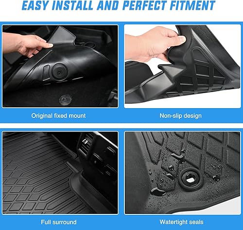 Miniatura 4 de Nilight Alfombrillas de TPE para asientos de banco 2021 2022 2023 2024 2025 Chevy Chevrolet Tahoe GMC Yukon Cadillac Escalade 2021, 2022, 2023, 2024