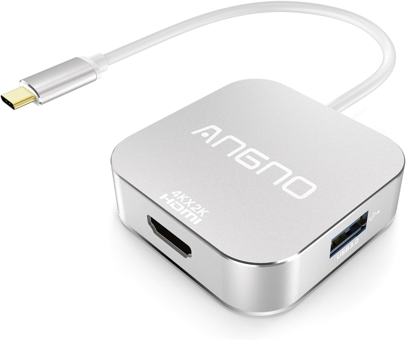 ANGNO USB C HUB Adapter Aluminum Multi-Port USB-C Docking with one 4K HDMI Output Port, 2 USB3.0 Ports,1USB USB C Port PD Charging+Data TRANSFERING for 2016/2017 MacBook,MacBook Pro,2017 iMac