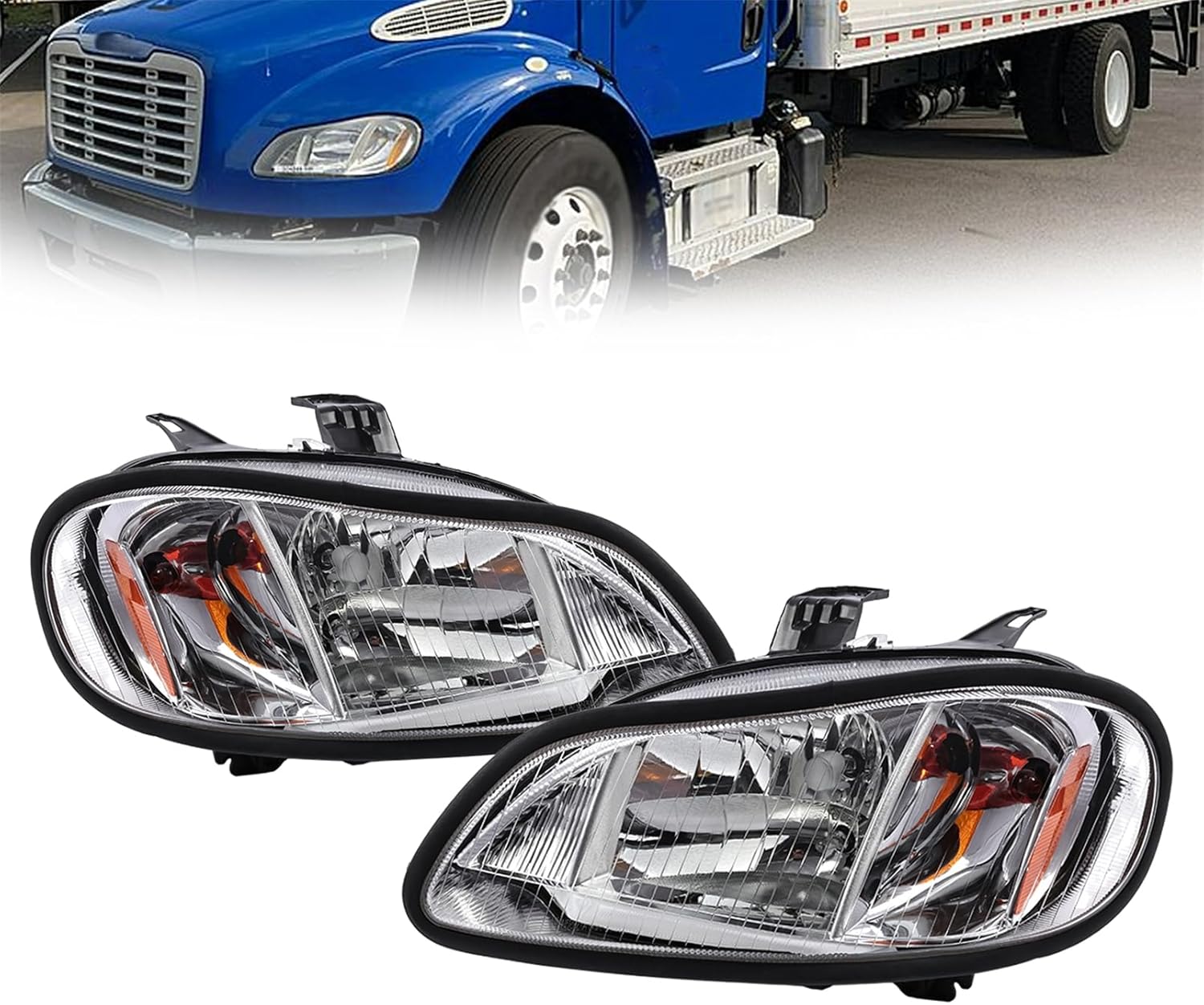 Halogen Headlight Assembly Compatible with M-2 M2 2002-2018 Left Right Pair Set Headlamps w/Bulbs Included Replace A06-51039-002 A06-51039-000 A06-35853-000 A06-75732-004 Chrome
