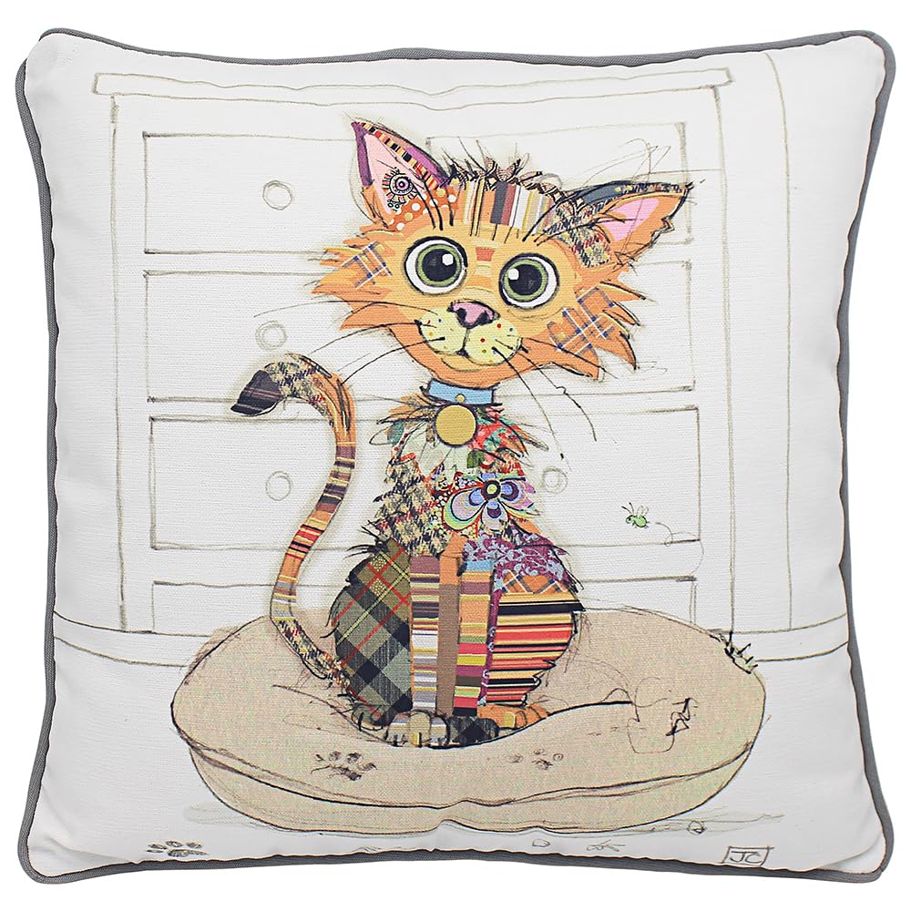L & P Home & Gifts Lesser & Pavey 45 x 45cm Cushions With Covers | British Designed Cushions Covers With Inserts Included | Kimba Kitten Cushion For Kitchens or Living Spaces - Bug Art — image 1