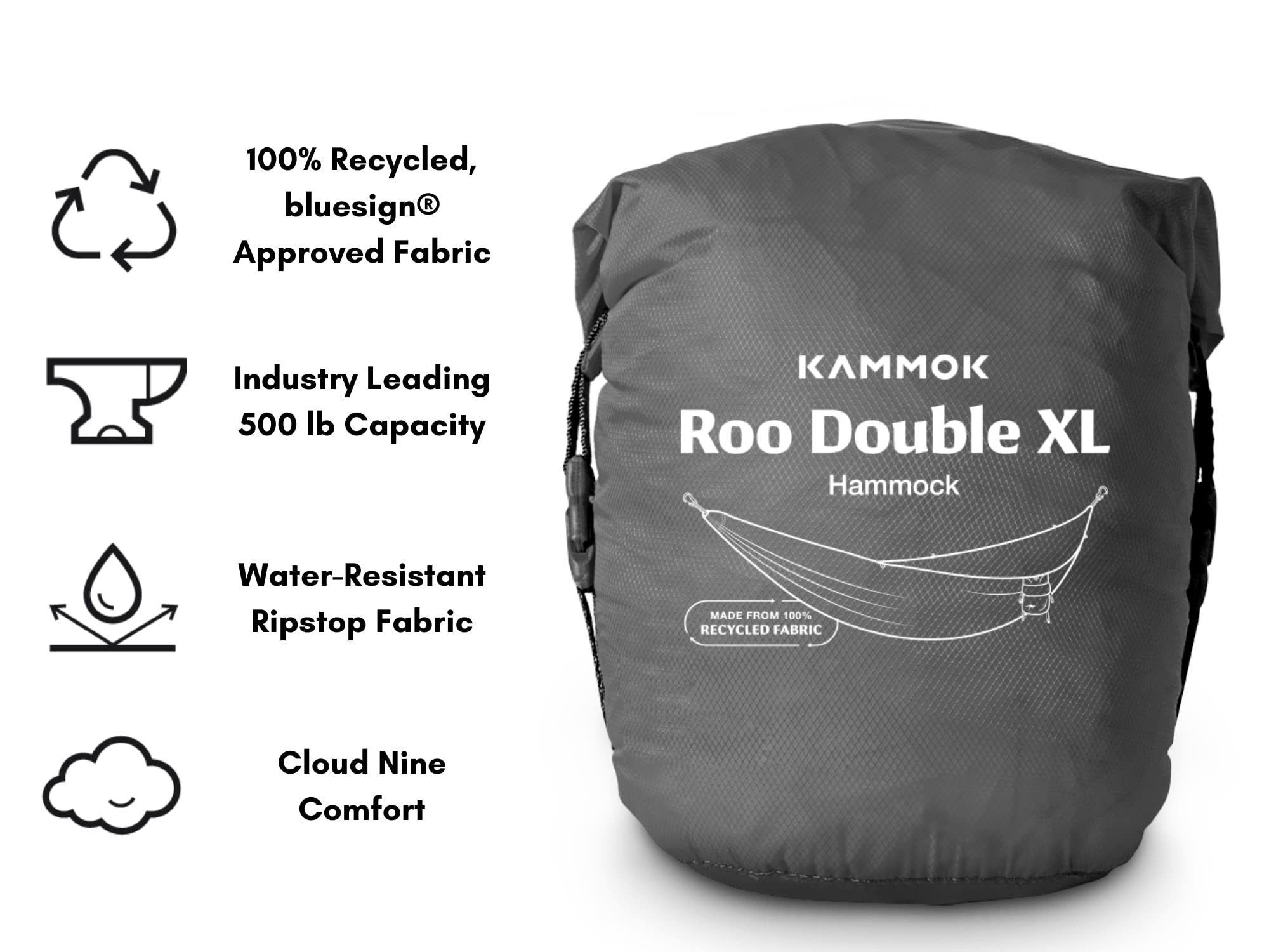 Amazon.co.jp: KAMMOK:Roo Double XLハンモック | 丈夫で100