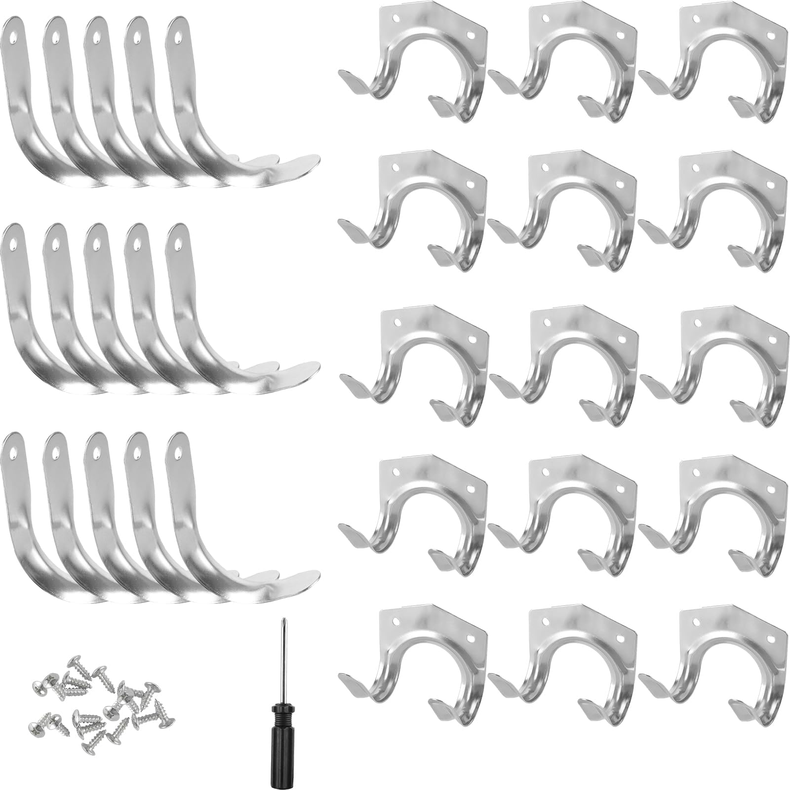 Lot De 30 Crochets à Outils Robustes Pour Garage Et Jardin - Avec Vis - Charge 5kg