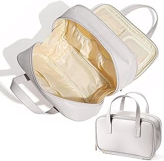Bolsa de maquillaje de viaje para mujer, Blanco