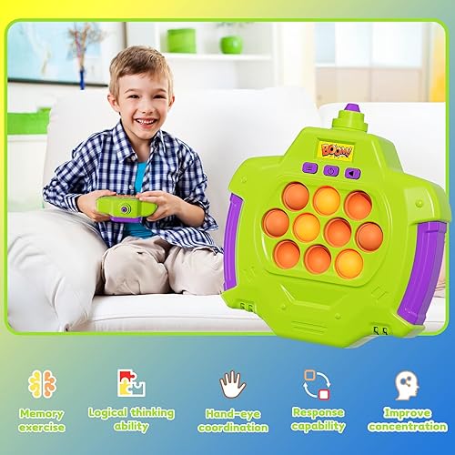 Miniatura 3 de Juguetes sensoriales para niños con burbujas para apretar, juego sensorial de mano con globos, consola de juegos de empuje rápido, juego de luz para