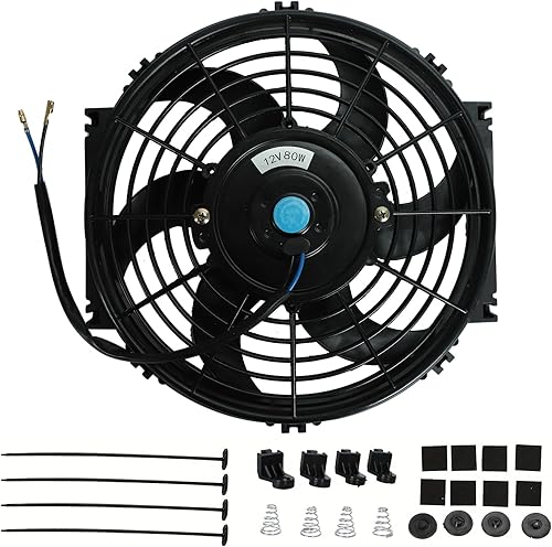 Miniatura 33 de Ventilador delgado universal de 16 pulgadas Push Pull Radiador eléctrico Ventilador de enfriamiento 12V 120W con kit de montaje