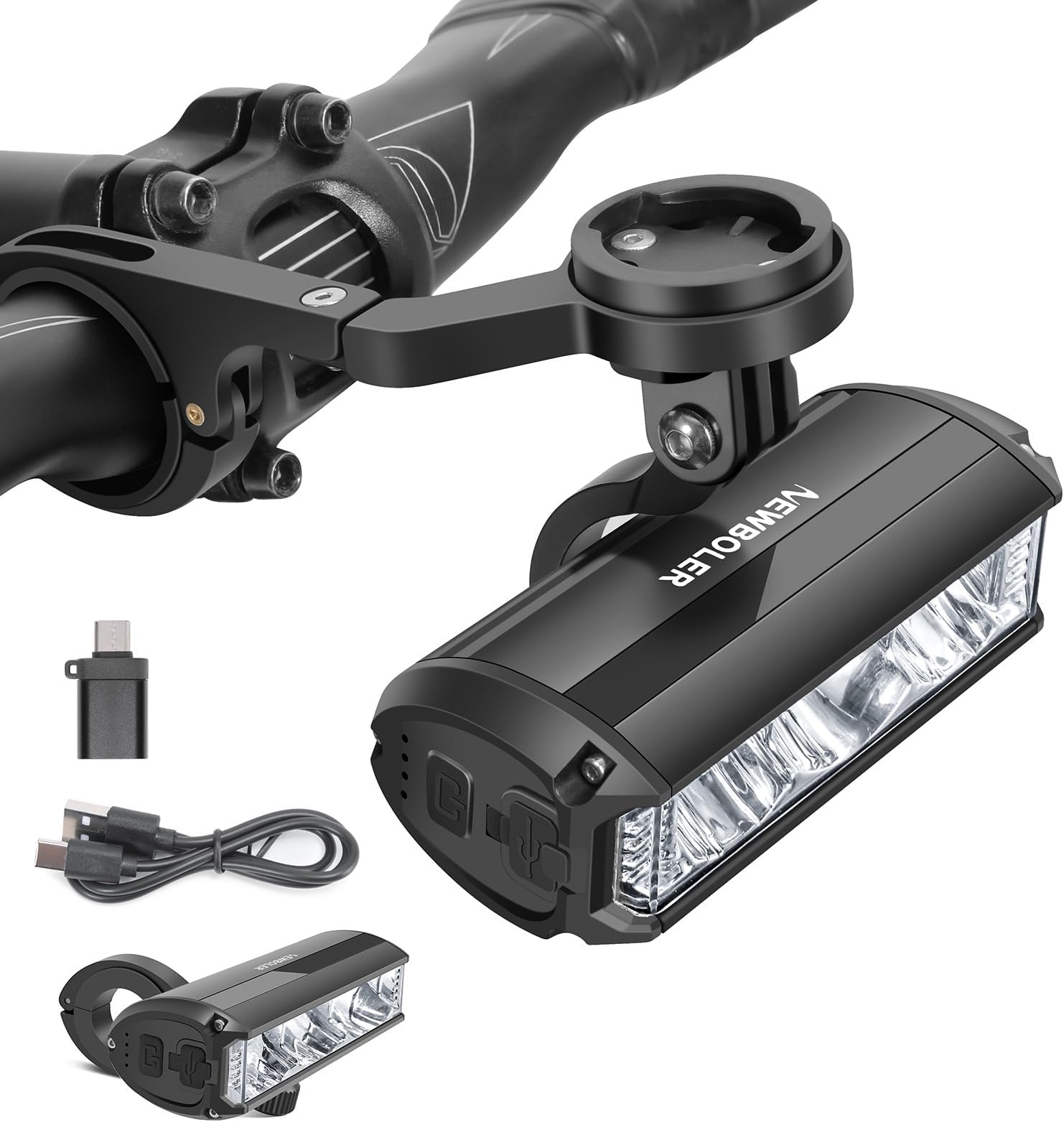 Bike Lights for Night Riding - Bike Light with Bicycle Computer Mount, 3000 Lumen Bright Bike Headlight, 4000mAh Rechargeable Battery, IPX 5 Waterproof Bike Front Light