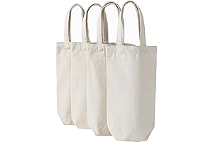 Reusable 4-Pack Wine Bags for Gifting and Storage (Cloth Wine Bags for Wine Bottles Gifts)