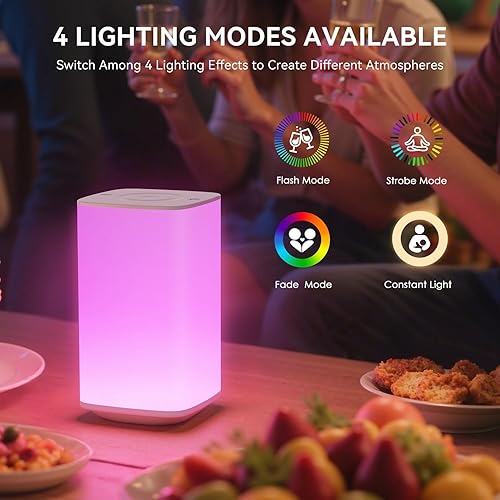 Miniatura 9 de Auxmir Luz nocturna para bebé, lámpara de noche portátil con atenuación LED continua y 256 colores RGB para niños adultos, lactancia, ayuda para
