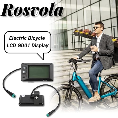 Miniatura 2 de Pantalla LCD eléctrica, velocímetro con interfaz impermeable de 5 pines de plástico, 36 V 48 V LCD GD01 reemplazo para manillar de 0.874 in0.87