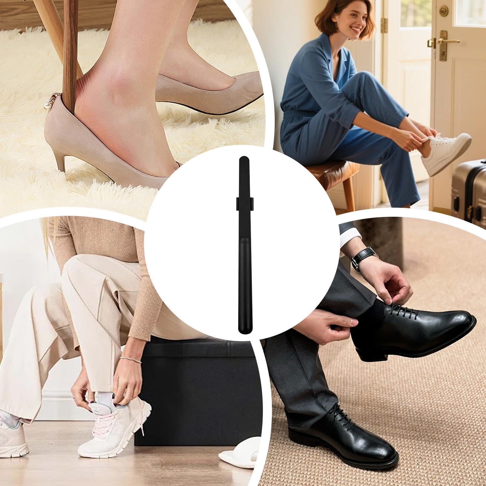 Cuernos para zapatos para hombre, 55 cm, ergonómica, herramienta de mango largo, cuchara para zapatos, para personas mayores, hombres, mujeres, embarazadas, discapacitados, niños, uso diario, hogar