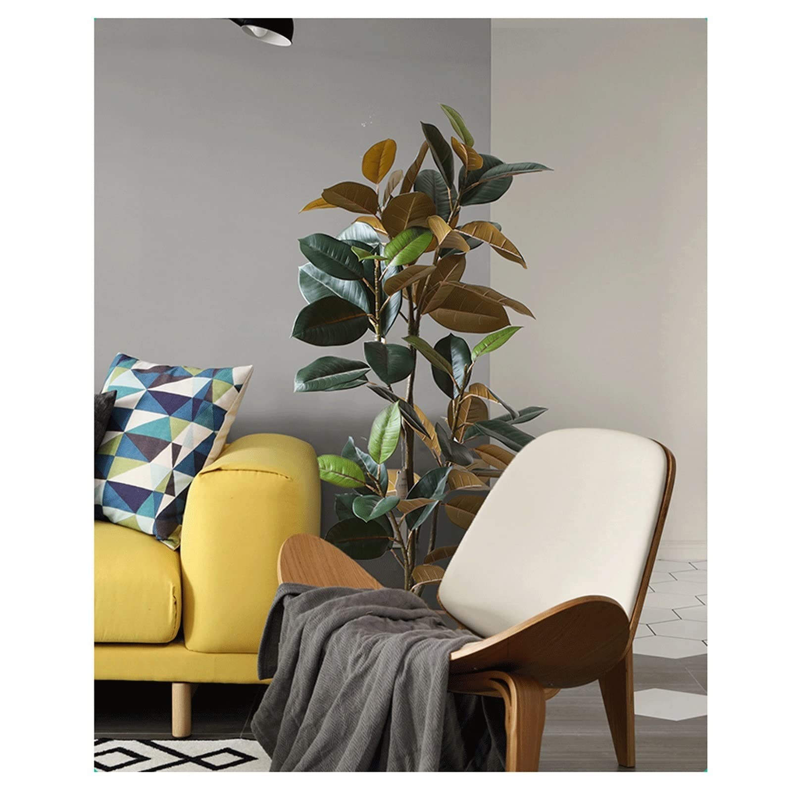Amazon.de: Knstlicher Bonsai-Baum Knstliche pflanzliche Braune Gummibaum  mit ppigem Laub, knstlicher Zierbaum, geeignet for die Innenausstattung  (Color : A)