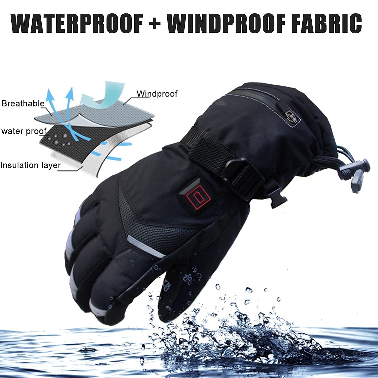 Guantes térmicos Recargables de 3600 mAh, Guantes térmicos de Invierno al Aire Libre para Hombres y Mujeres, Impermeables a Prueba de Viento, para Calentadores de Manos, Unisex, TR