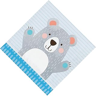 Fun Express - Happy Bear Lunch Napkin for Birthday - Party Supplies - Licensed Tableware - Licensed Napkins - Birthday - 16 Pieces