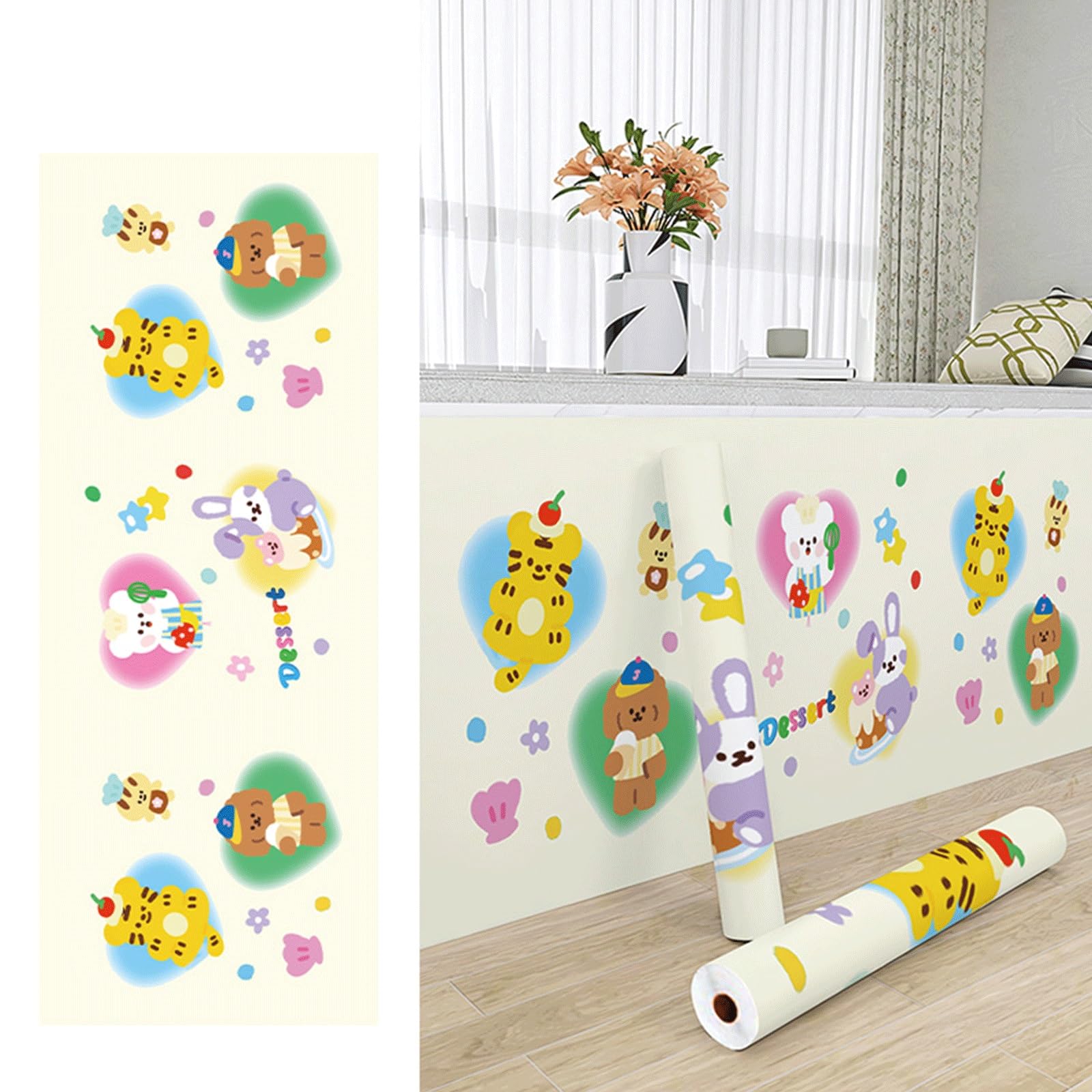 Stickers muraux enfants deco angle chambre prescolaire 5m
