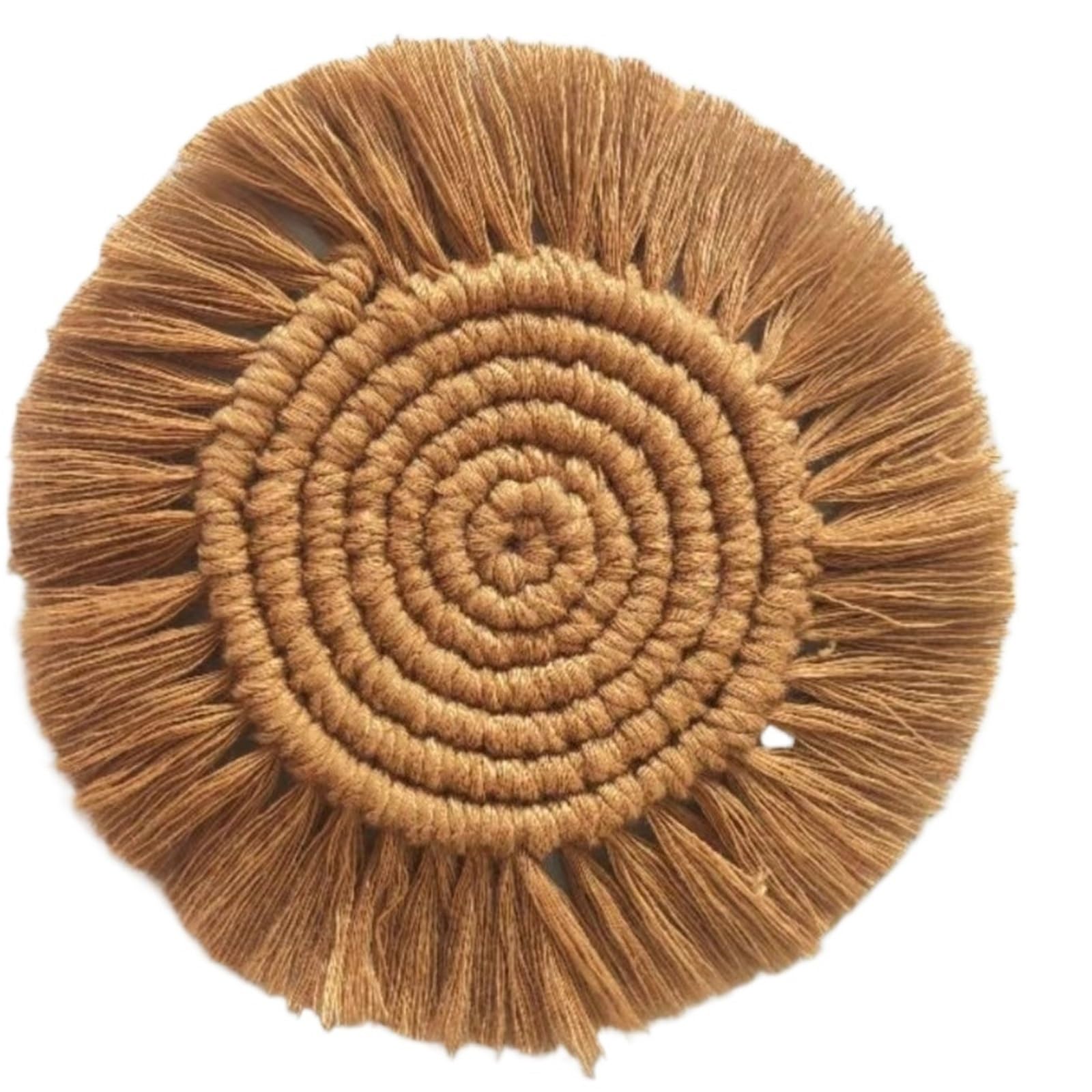 Woven Placemats Artisanal Woven Coasters Set Cotton Rope Decor For Dining Table Desk(Coffer)