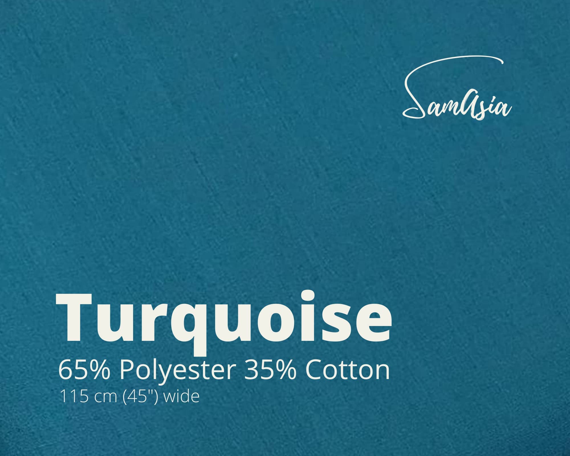 Plain Turquise Polycotton Fabric for Dressmaking Art & Craft, Sewing, Quilting, 1 METRE - Image 2