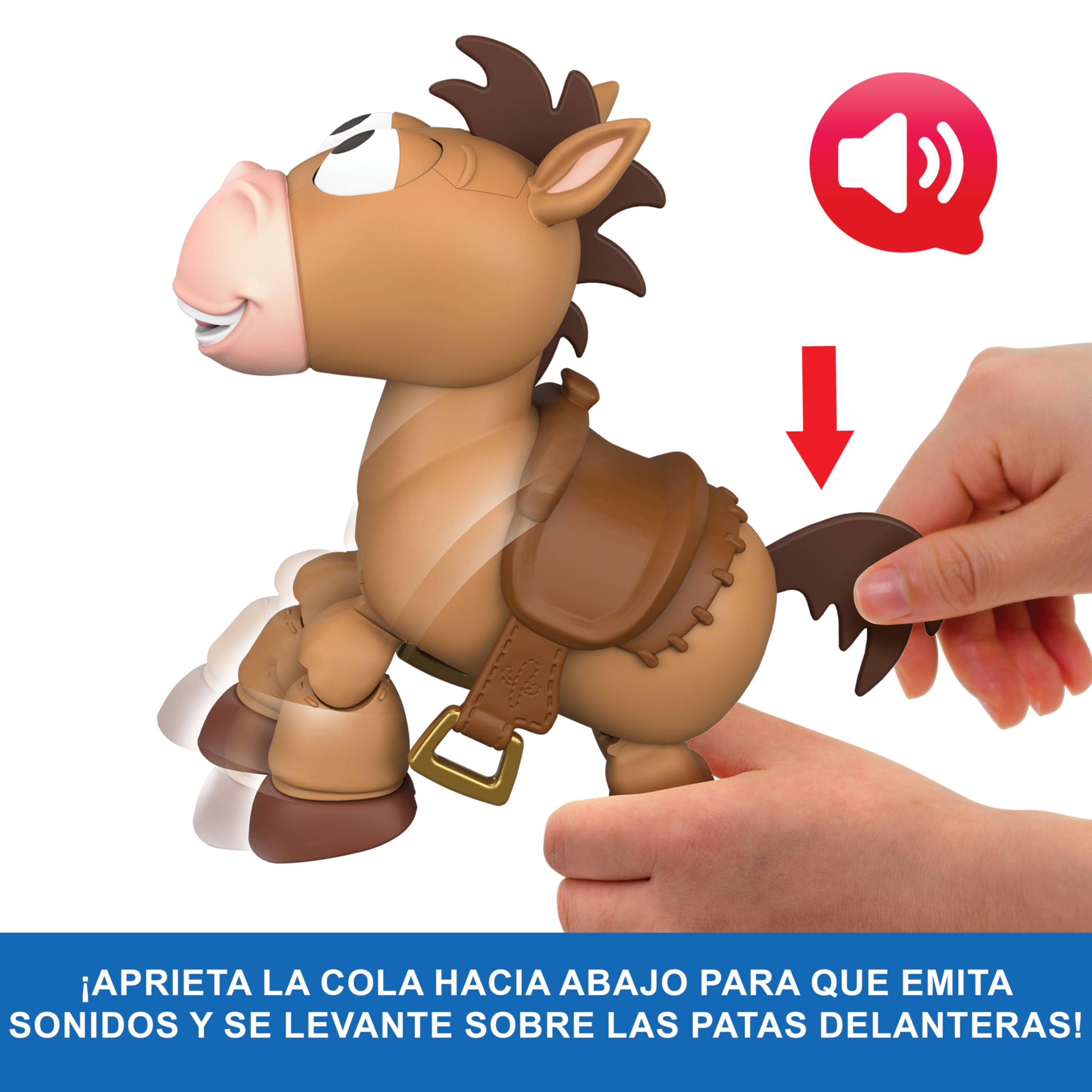 Mattel Disney y Pixar Toy Story 5 Lil'Partner Bullseye, Caballo | Figura articulada 18,8 cm, posiciones activadas por toque, sonidos, JKV48