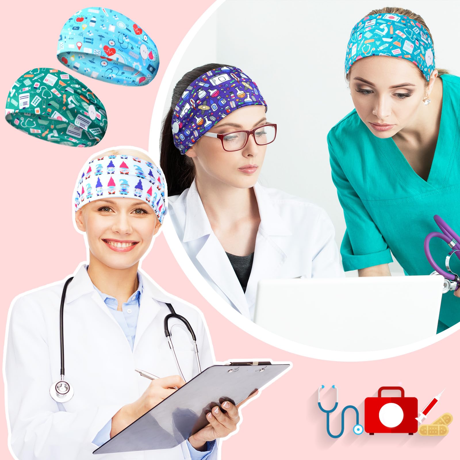 Amazon.com : Jexine 20 Pcs 2026 Women Nurse Headbands with  display picture 2