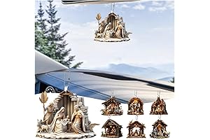 Prime Christmas Ornaments Scene Ornaments: Celebrate the Birth of Jesus with Acrylic 3D Scene Pendant