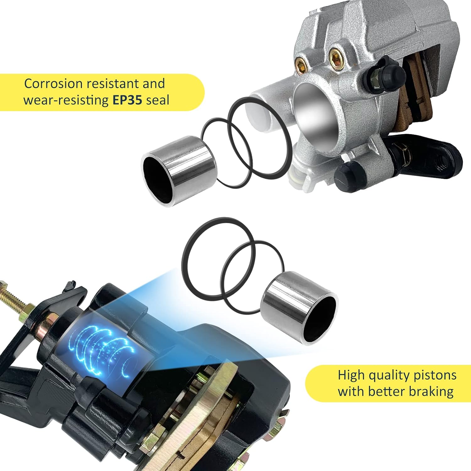 Front & Rear Brake Calipers for Suzuki LTZ400 Quadsport Z 400 2003 2004 2005 2006 2007 2008 2009 2010 2011 2012 2013