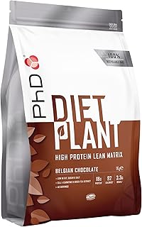 PhD Nutrition Diet Plant, Vegan Protein Powder Plant Based, High Protein Lean Matrix, Belgian Chocolate, 18g of Plant Protein, 40 Servings Per 1 kg Bag