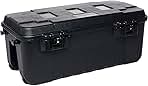 Plano Sportsman Trunk with Wheels, Black, 108-Quart, Lockable Storage Box, Rolling Sportsman Trunk, Hunting Gear and Ammunition Bin, Heavy-Duty Containers for Camping, Large