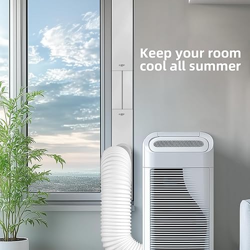 Miniatura 8 de cocobeen Kit de ventana de aire acondicionado portátil, kit de ventilación de CA universal ajustable con manguera de escape de 5.9 pulgadas para