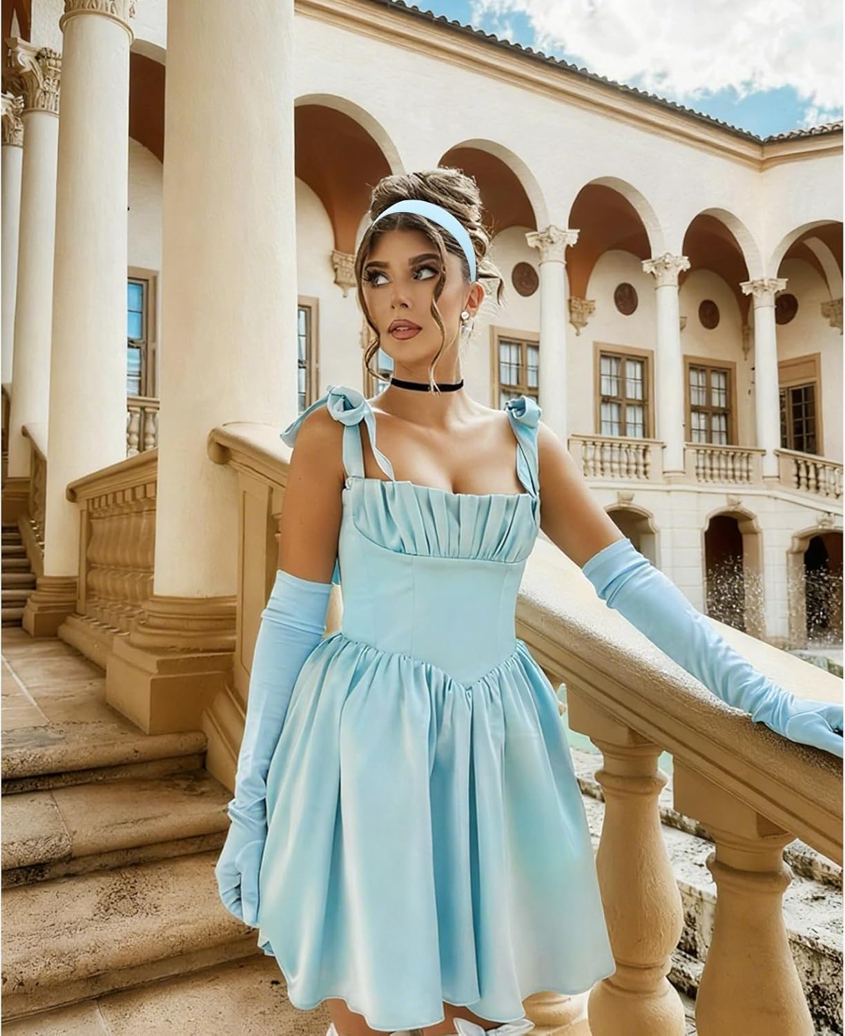 Princess Accessories for Girls Headband Gloves Choker Halloween Princess Costume Accessories - Image 5