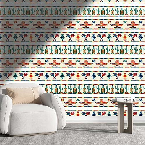 Papel tapiz Art Deco para despegar y pegar, tapiz de papel mexicano para Baño, decoración de pared, decoración de habitación, aplicación multiescena