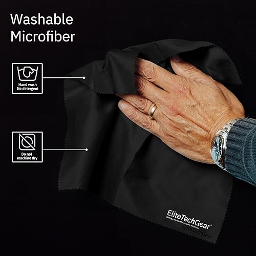 Miniatura 6 de Elite Tech Gear Paño de microfibra  Paquete de 4, paños de limpieza de gran tamaño de 12 x 12 pulgadas. Paño de limpieza de microfibra lavable para