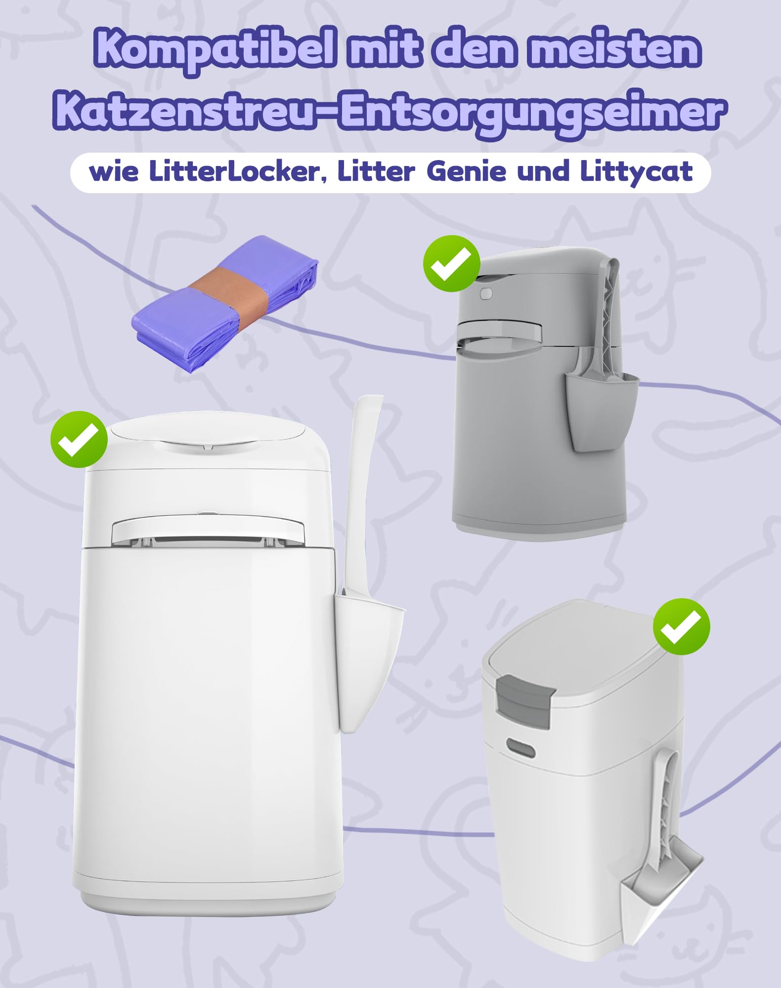 12 sztuk worków do uzupełniania żwirek dla kotów, folia uzupełniać do Litter Locker, kaseta LittyCat