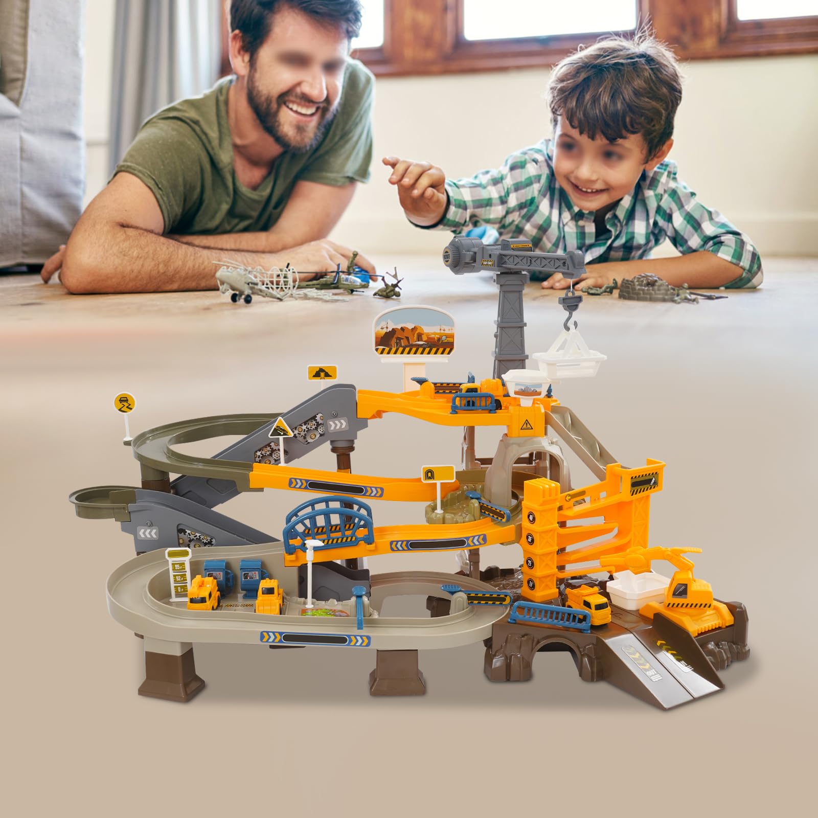 Pista eléctrica y coche de juguete para niños | Juego de tren RC con trenes y rieles | Juguetes para niños y niñas a partir de 3 años