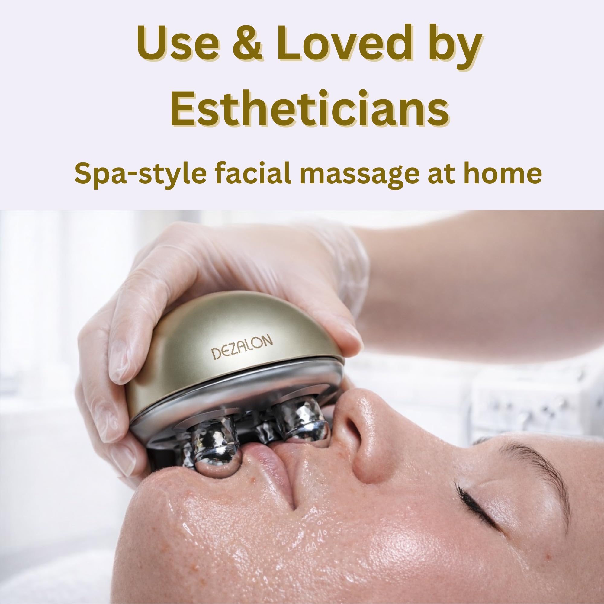 Dispositivo facial de microcorriente, herramienta de masaje facial, masajeador de ojos y cuello, rodillo facial, herramientas de belleza para relajar el masaje facial y rutina de cuidado de la
