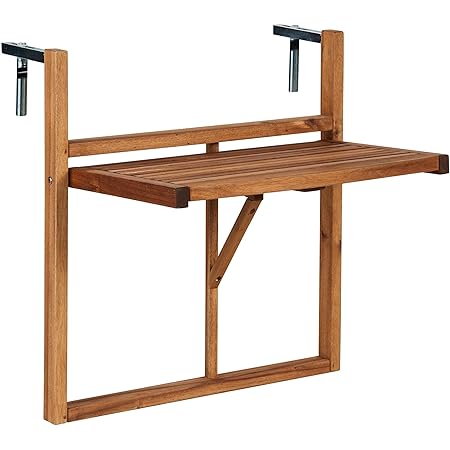 Balkonhängetisch 120x40cm klappbar, Grosse Ausführung, Akazienholz, FSC ...