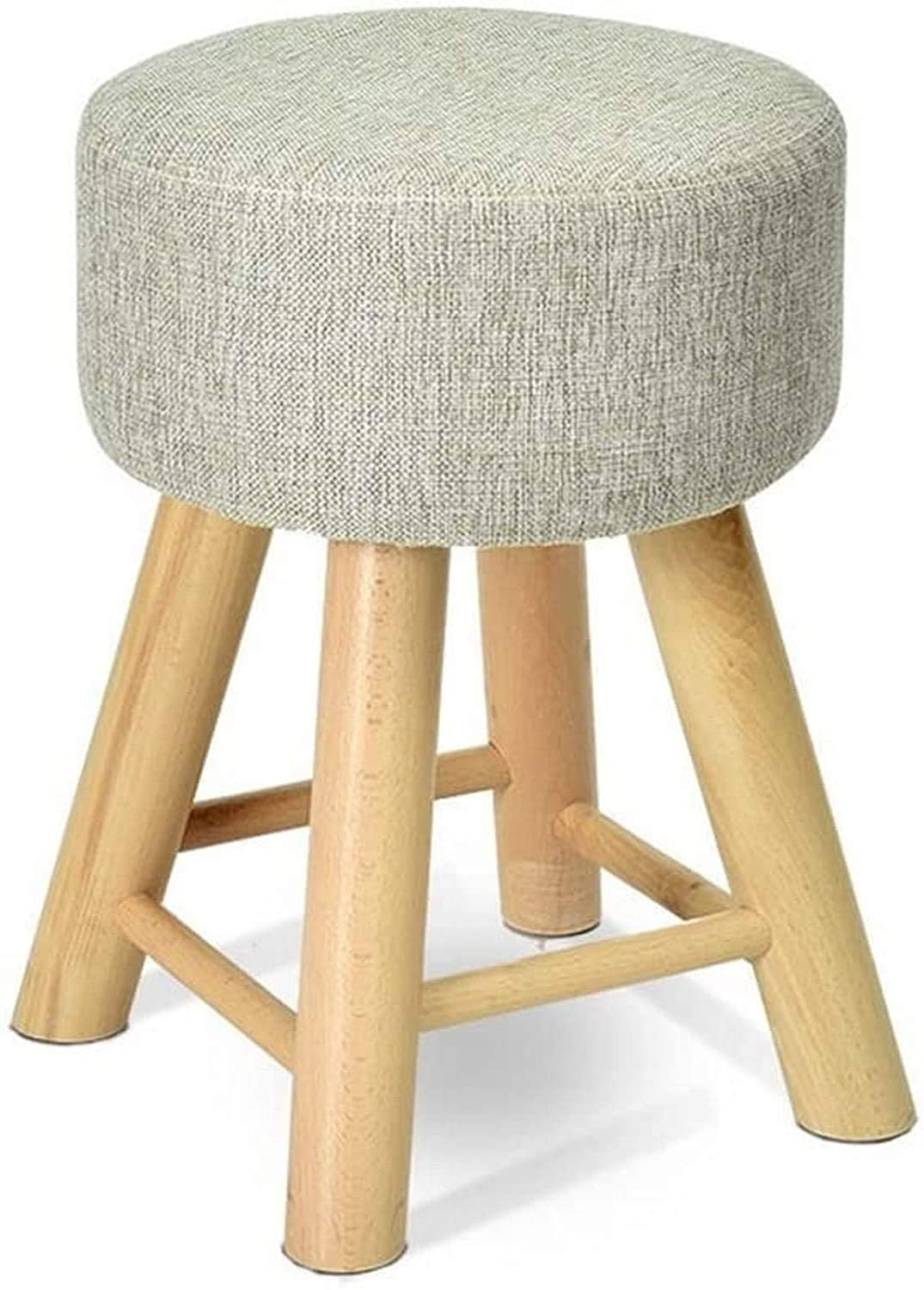Tabouret de toilette rembourré avec coffre, repose-pieds de rangement et petit siège en bois