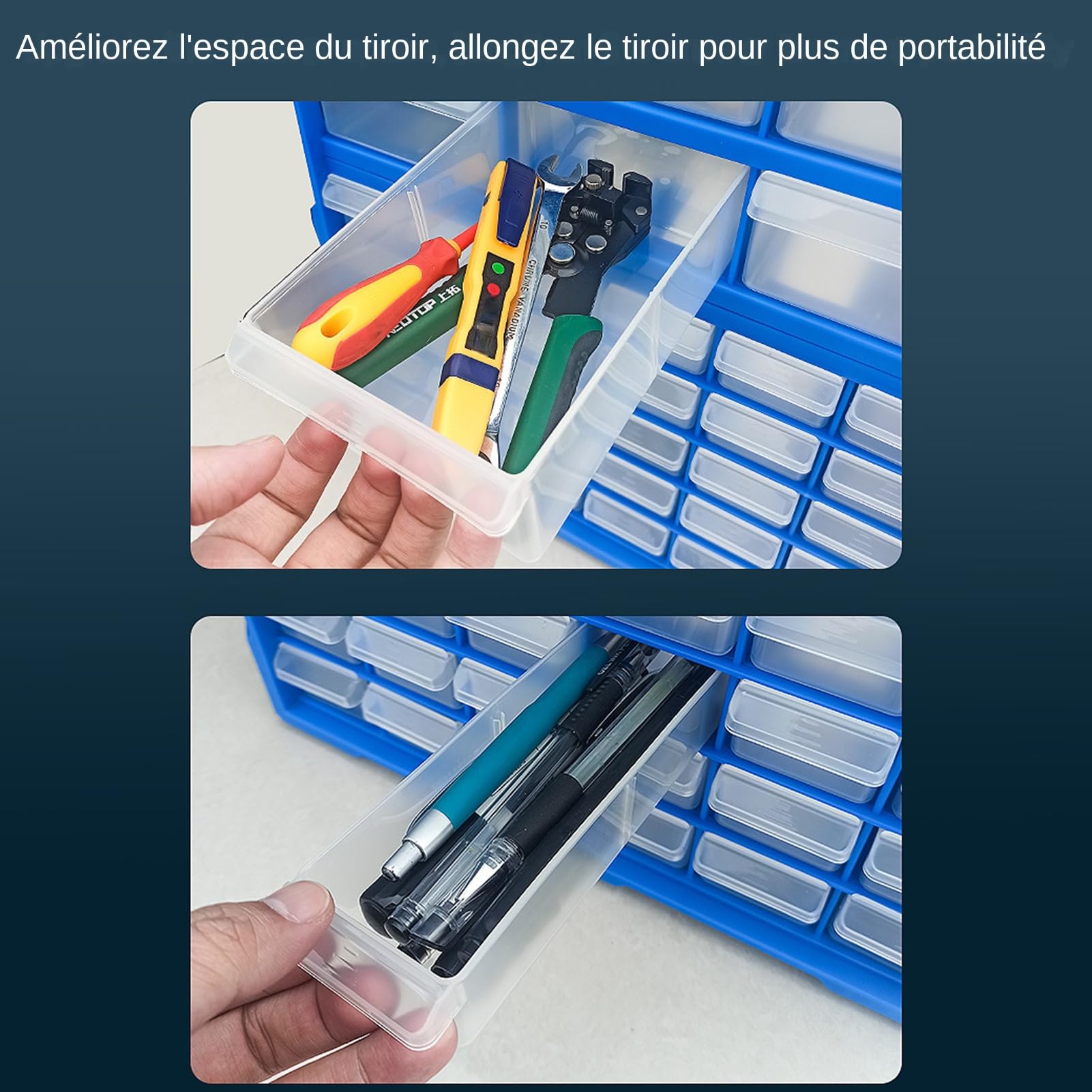 Organizzatore di piccole stanze - armadio per cassetti modulare con | scomparti multipli | Robusta costruzione in acciaio, cassetti in trasparente per una facile identificazione | Mural,