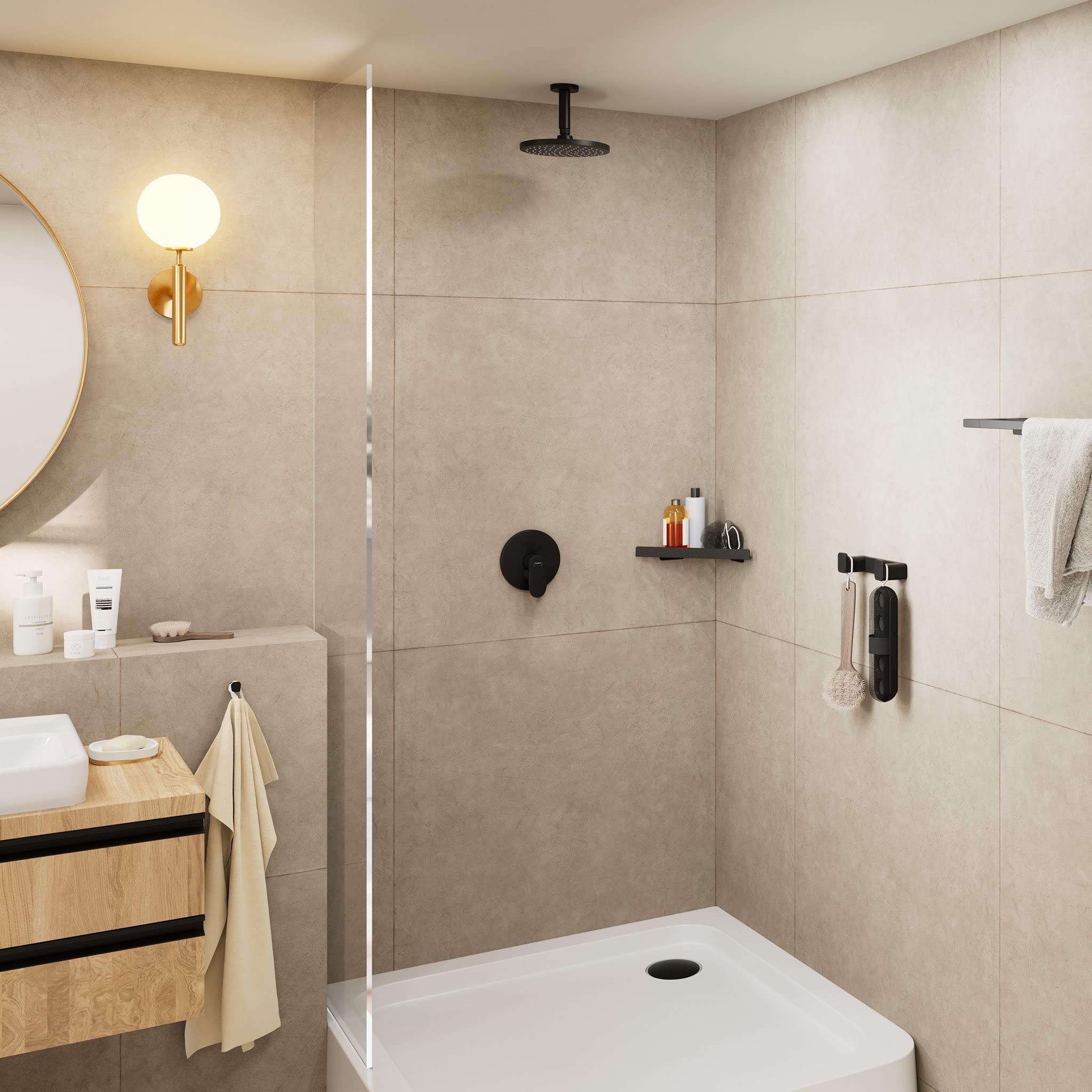 Hansgrohe Bras De Douche S 100 Mm Plafond Chromé 27393000 - Raccord Douche De Tête