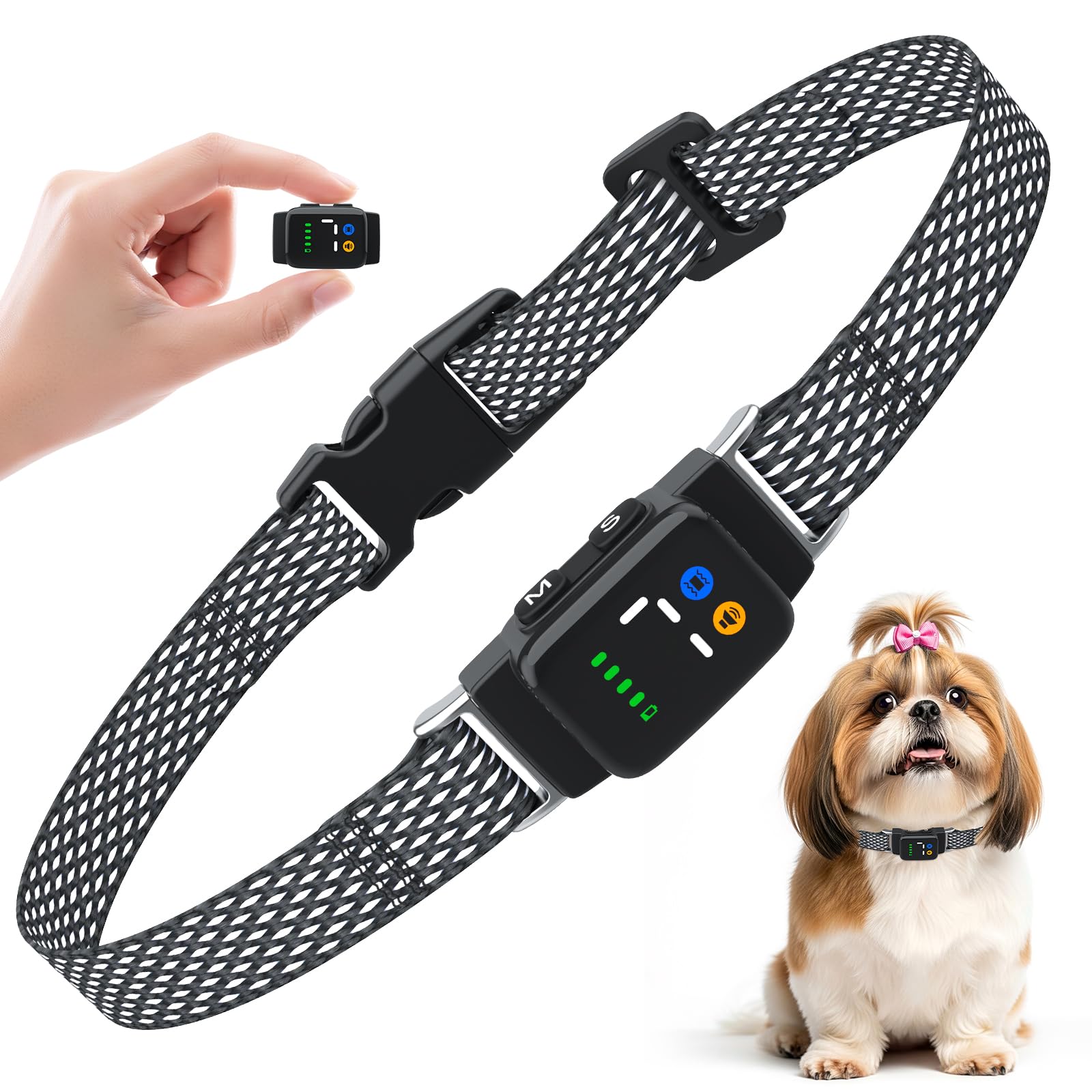 RUXAN Anti-Bark Collar for Dogs, Rechargeable IP67 with 3 Modes | 7 adjustable sensitivity levels, suitable for small, medium and large dogs, valid for indoor and outdoor use