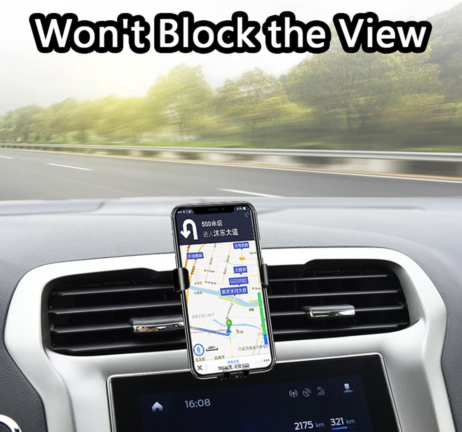 Car Phone Holder Mount for KIA K3 2019-2022, Adjustable Cell Phone Holder for Car, 360° Flexible Rotation, Anti-Slip and Stable Car Phone Mount Cradle,B Silver