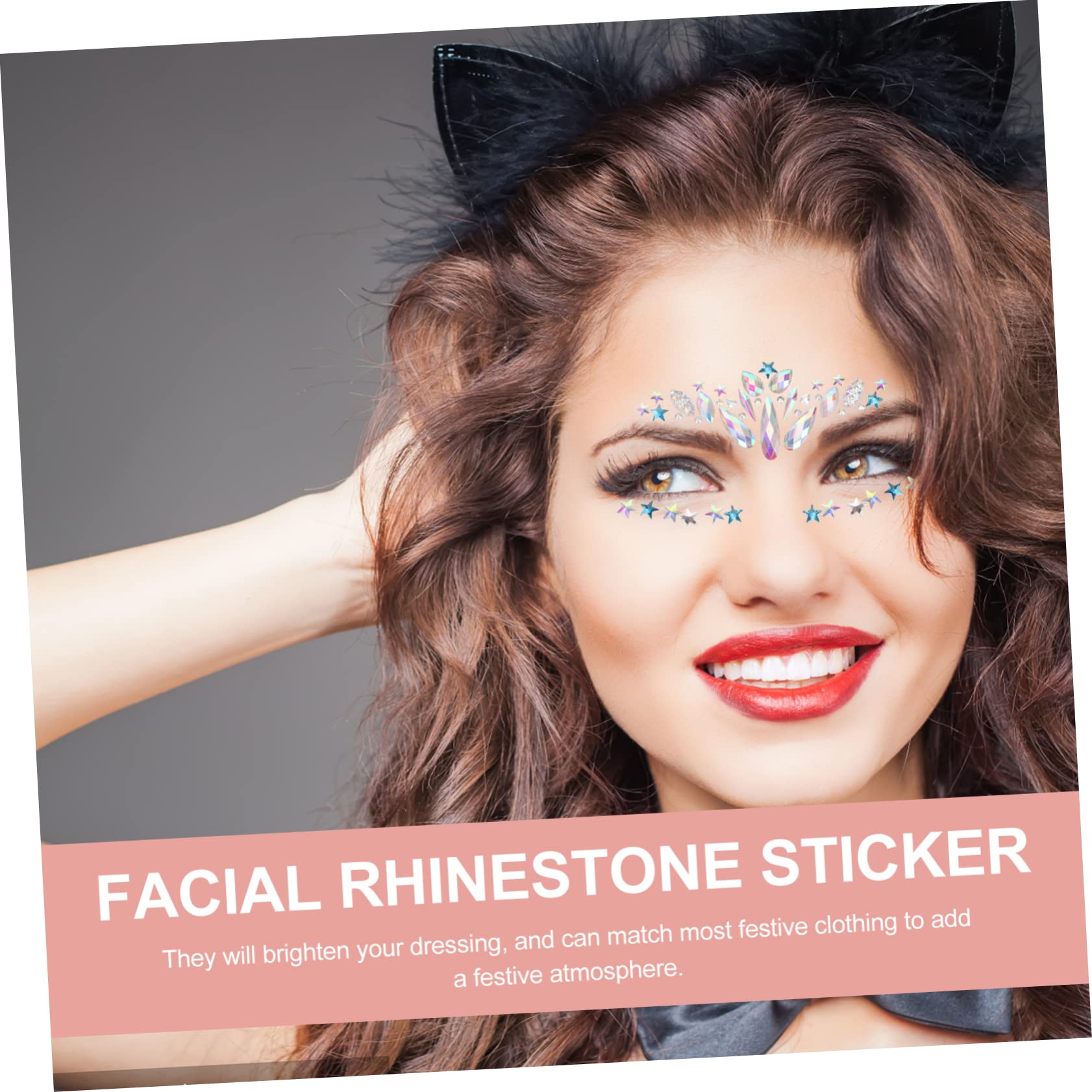 Didiseaon 16fogli Face Gems Stickers Adesivi Brillantini Per e Decorazioni Riutilizzabili Per Matrimonio e Costume Party