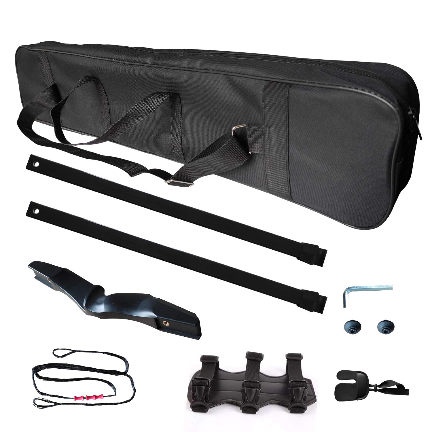 Black Hunter Recurve Bow SOPOGER Archery Takedown Recurve Bow And Arrow Set For Youth & Adult Beginner 20-40lbs Left/Right Hand Longbow Kit Outdoor Hunting Shooting Training Practice (40 LBS) In | Whizz