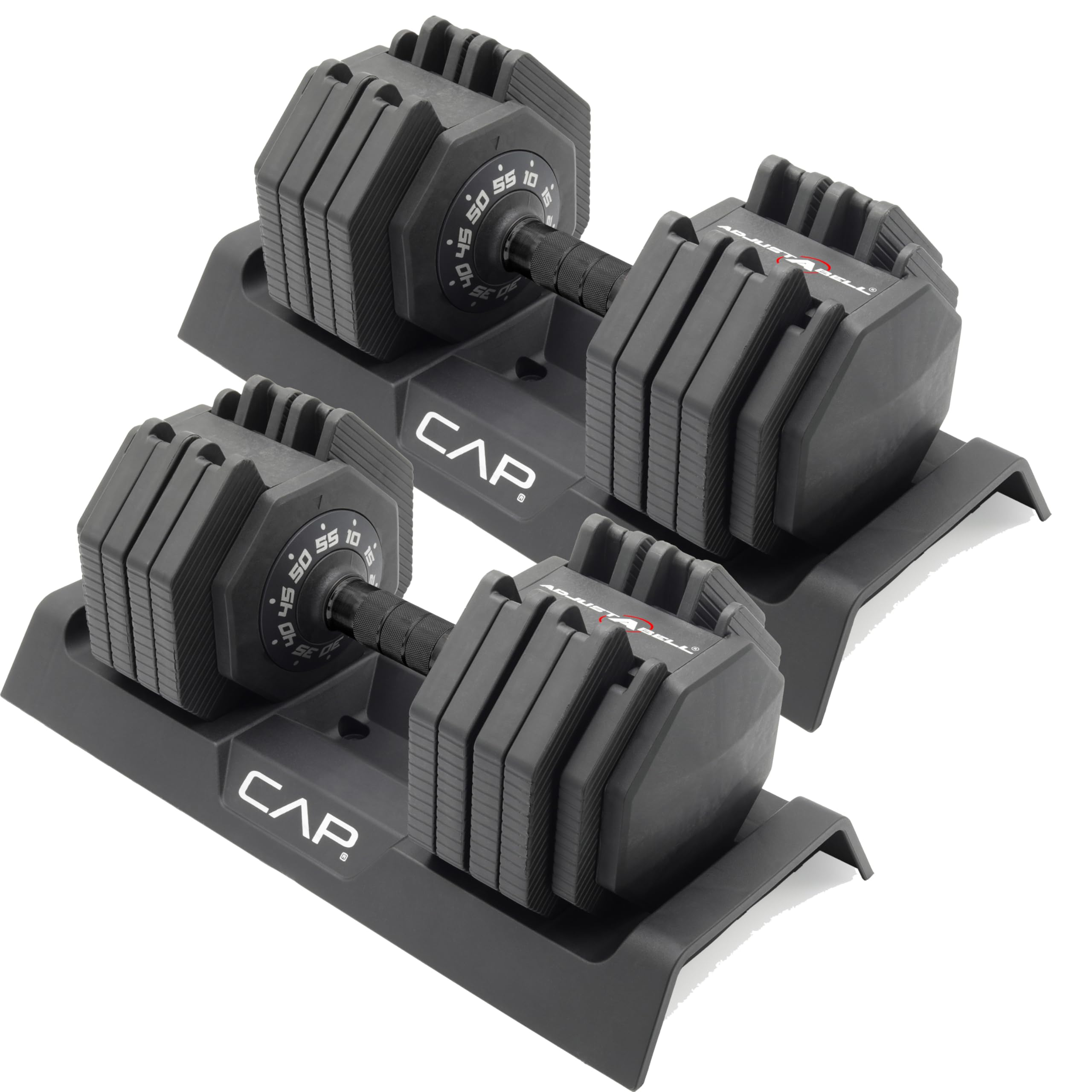 Photo 1 of CAP Barbell 55 lb Pair of Adjustable Dumbbells with Full Rotation Black Handle