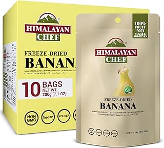 Himalayan Chef Freeze-Dried Fruit, Freeze-Dried Banana Crisp, 20g/EACH 10 Bags | Healthy Snacks, Organic Fruits Snacks | Ideal Snacks for Kids & Adult