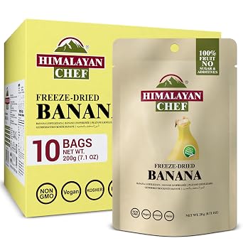 Himalayan Chef Freeze-Dried Fruit, Freeze-Dried Banana Crisp, 20g/EACH 10 Bags | Healthy Snacks, Organic Fruits Snacks | Ideal Snacks for Kids & Adult
