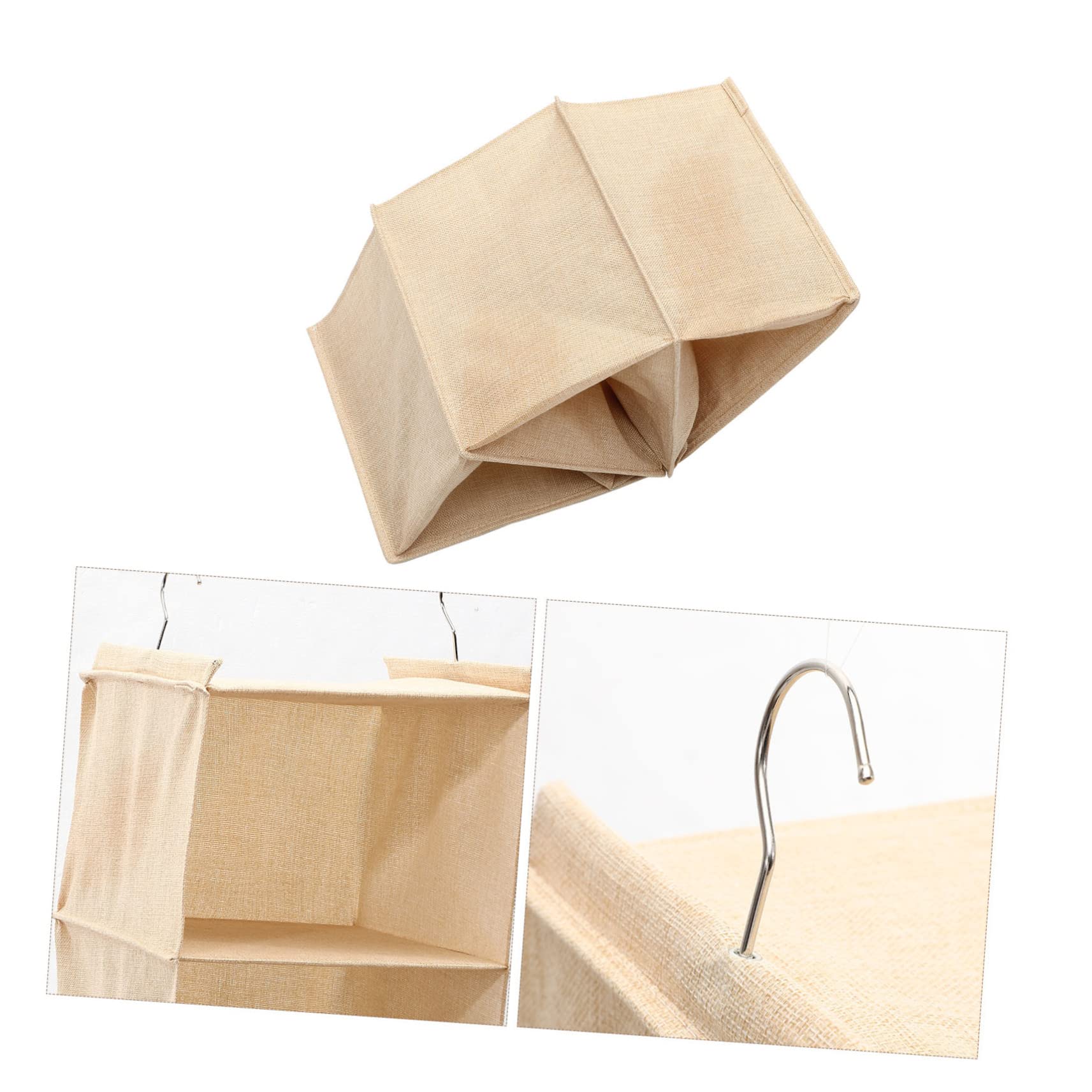 KOMBIUDA Mehrlagiger Hängeorganizer für Kleiderschrank, 3 Ebenen, Beige