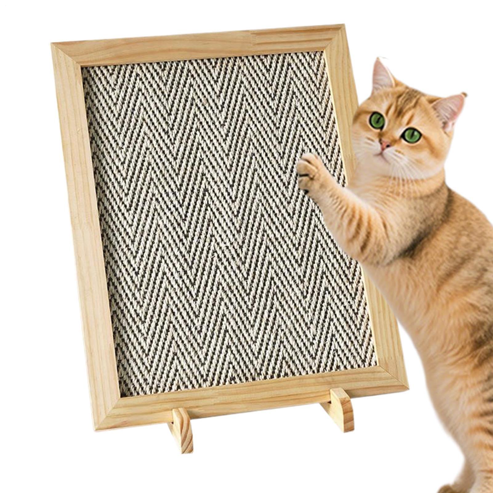 Tablero de Rascado para Gatos Cartón de Rascado Tejido con Sisal y Base | Rascador para Interior Para Descanso en Suelo Doméstico Exterior Dormitorio Rincón de