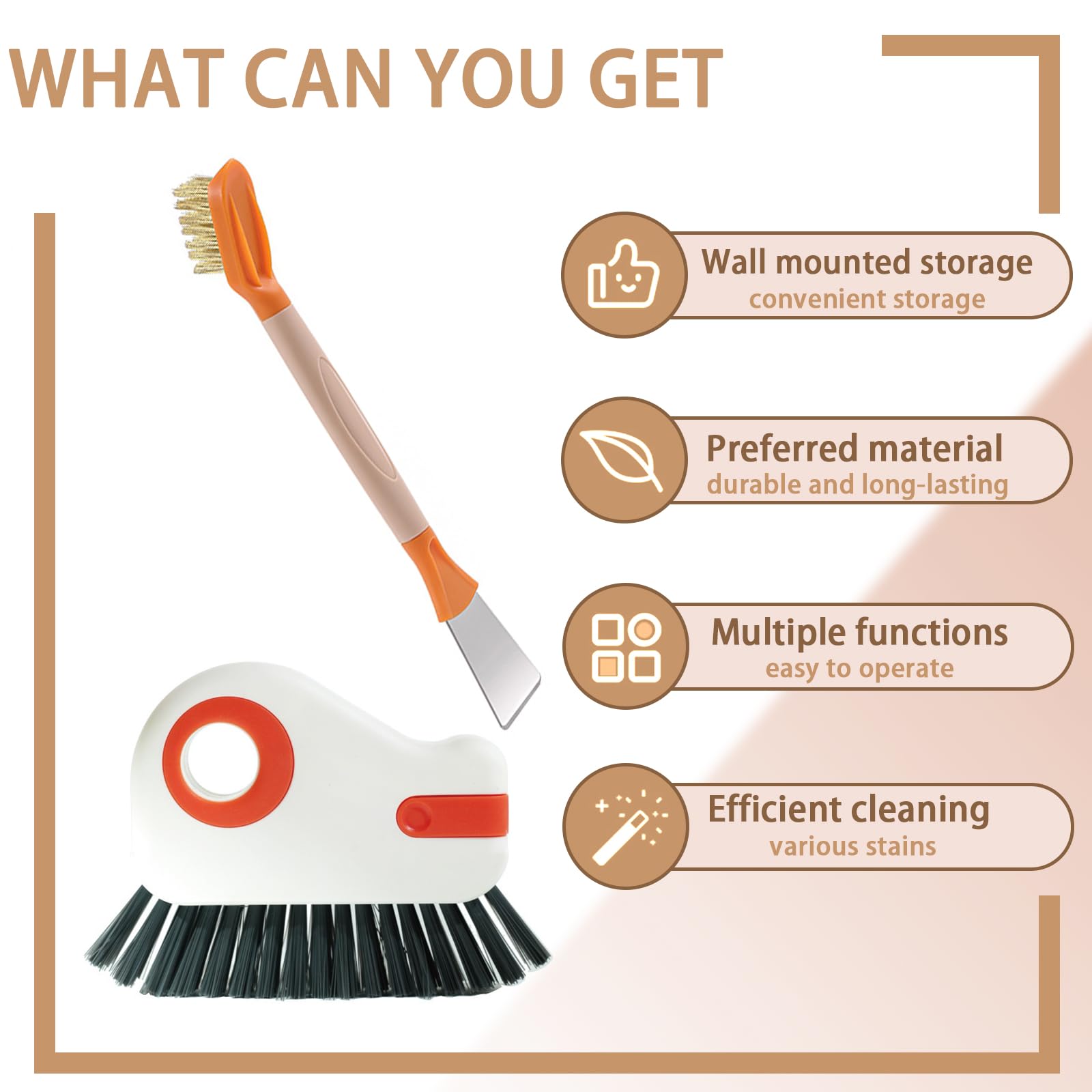 JIANGLAI Cleaning Brushes - 2 in 1 Window & Grout Cleaner -2