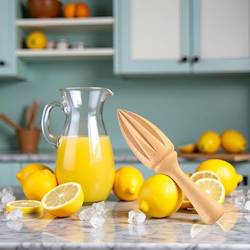 Miniatura 2 de Exprimidor de cítricos de madera y limón – Exprimidor manual manual de cítricos/naranja Herramienta exprimidora de frutas portátil para el hogar