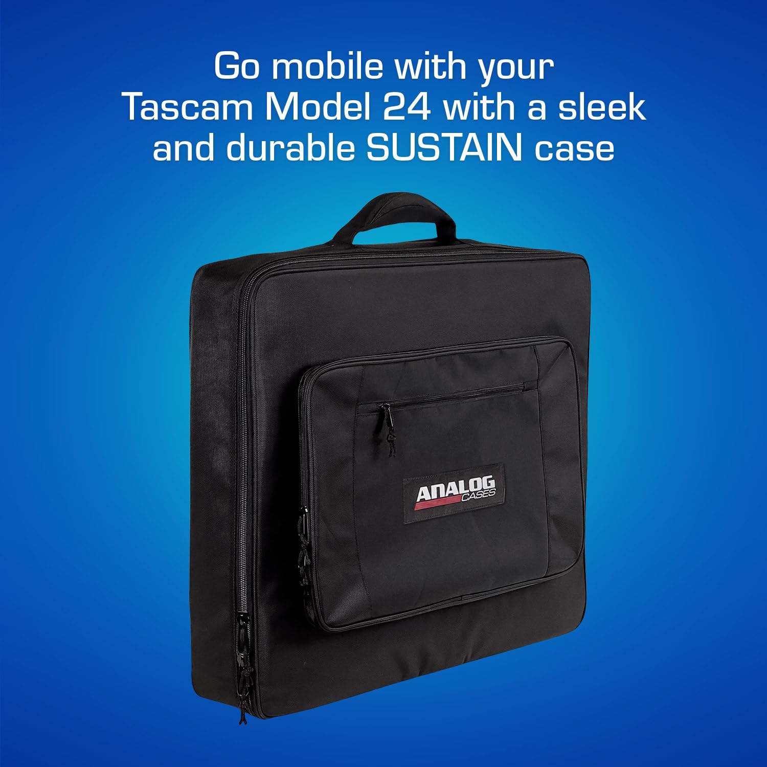 ANALOG CASES Tascam Model 24 Case - Custom-Fitted Padded SUSTAIN Travel Case